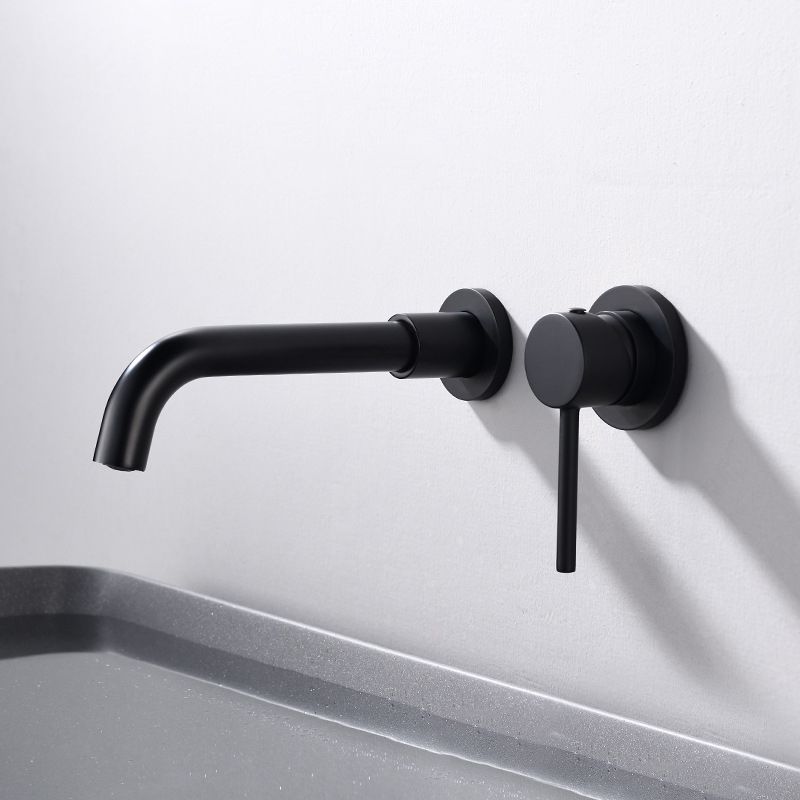 BowLift | Round Single Handle Bathroom Faucet 2-Hole Wall Mounted Bathroom Faucet with Swivel Head
