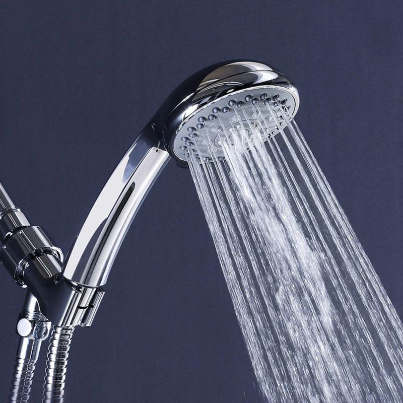 BowLift | Round Handheld Showerhead in Silver Leak-Resistant Wall-Mounted Showerhead