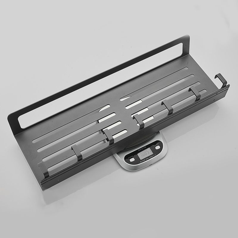 BowLift | 7-piece Bathroom Hardware Set Matte Black/Grey with Bath Shelf/Towel Holder/Bath Towel Hook