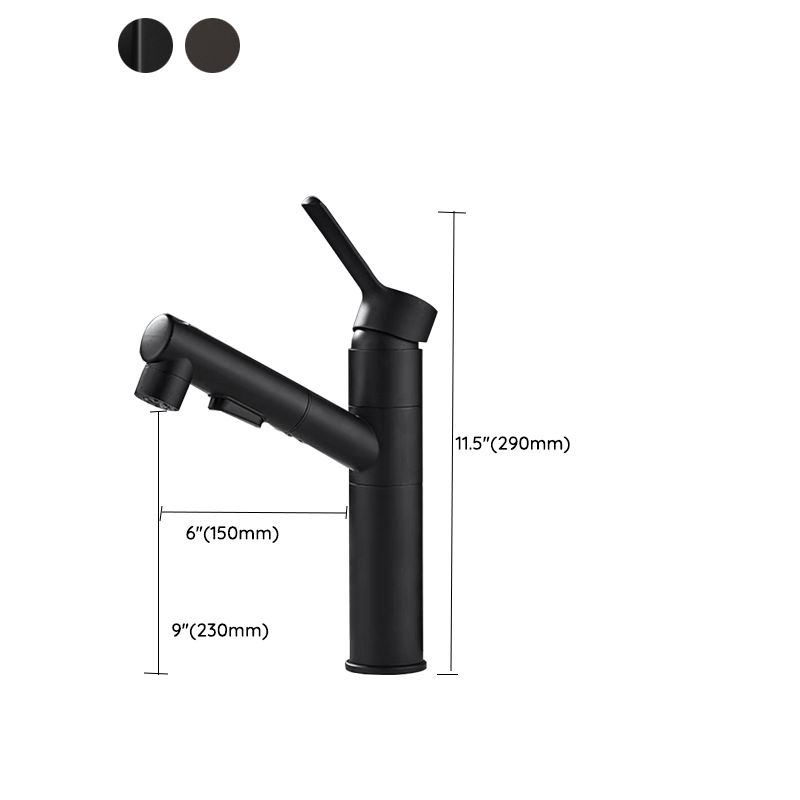 BowLift | Bathroom vessel faucet high arc three-way spout single-handle faucet with pull-out sprayer