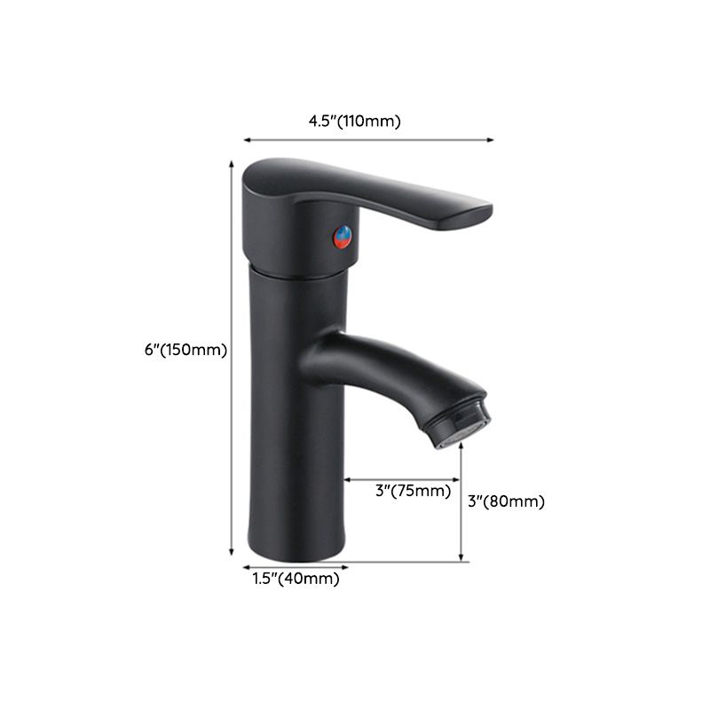 BowLift | Contemporary Faucet Brass Black Bathroom Lever Handle Single Hole Sink Faucet