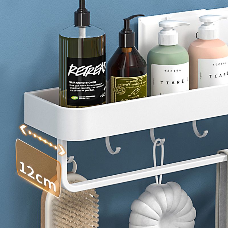BowLift | White 2-piece Bathroom Hardware Modern Bathroom Accessories Set, Bathroom Shelf