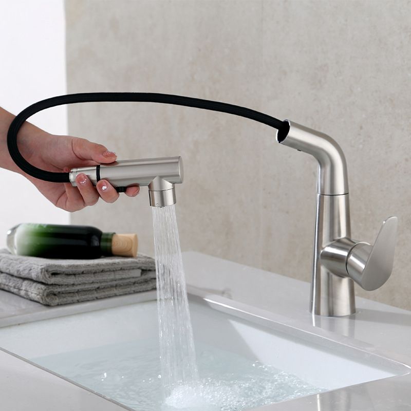 BowLift | Contemporary Vessel Faucet Pull-Out Faucet with Single Lever Handle