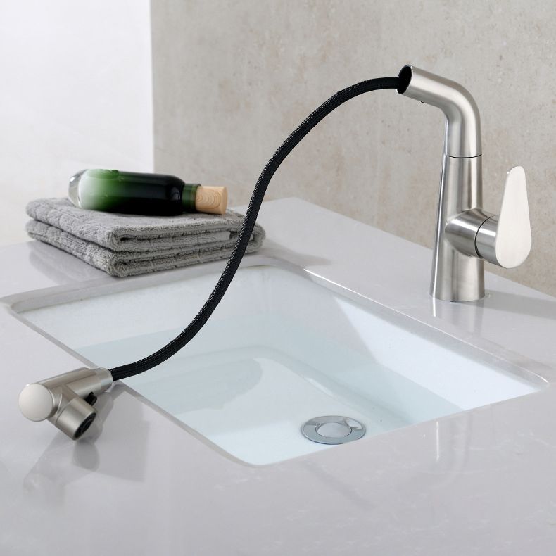 BowLift | Contemporary Vessel Faucet Pull-Out Faucet with Single Lever Handle
