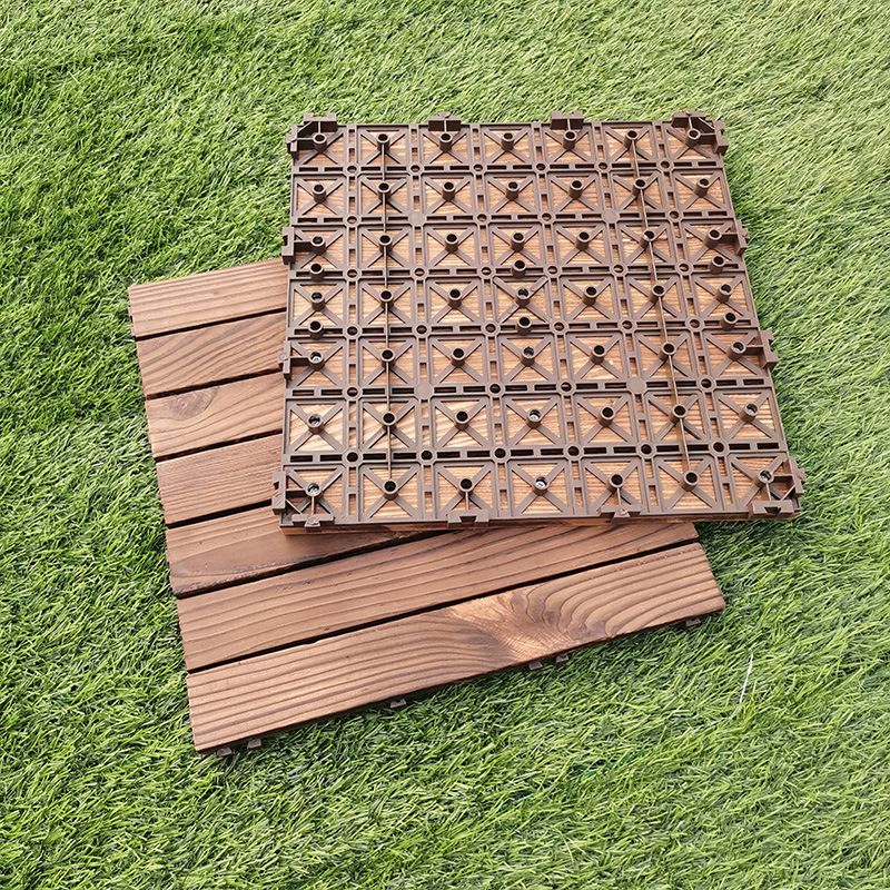 BowLift | 7-Slat Square Wood Floor Tiles Click Installation Outdoor Floor Tiles