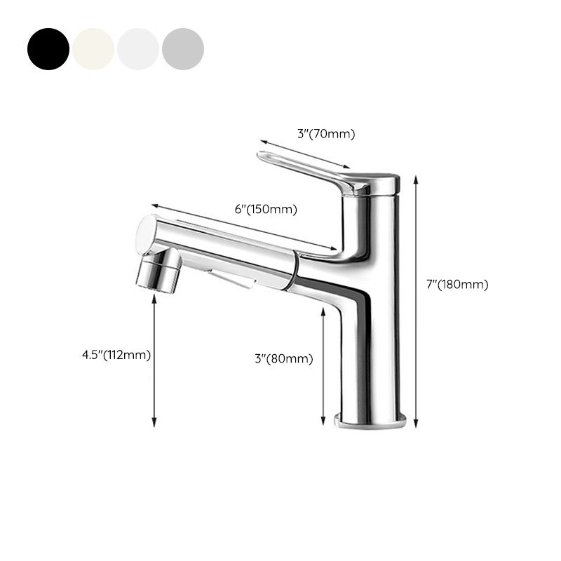BowLift | Pull-Out Basin Mixer Single-Lever Bathroom Faucet 1-Hole Basin Mixer