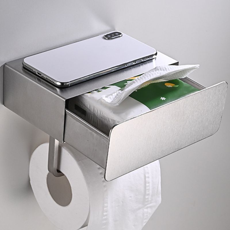 BowLift | 2-piece Stainless Steel Classic Bathroom Accessory Set Black & Chrome Paper Holder