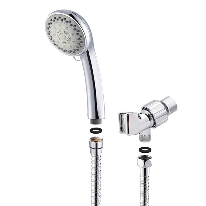 BowLift | Round Handheld Shower Head in Silver Leak-Resistant Wall-Mounted Shower Head