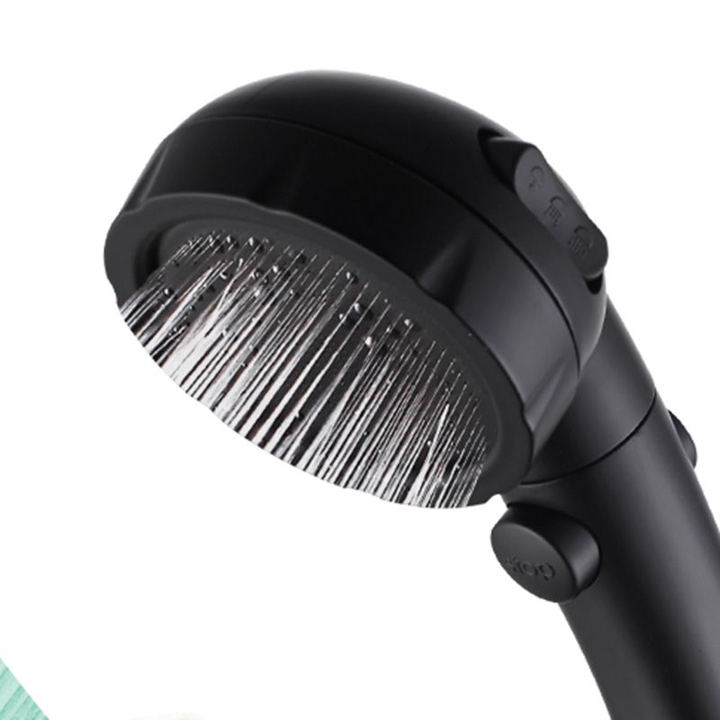 BowLift | Contemporary Shower Head Round Handheld Shower Head Combination in Black