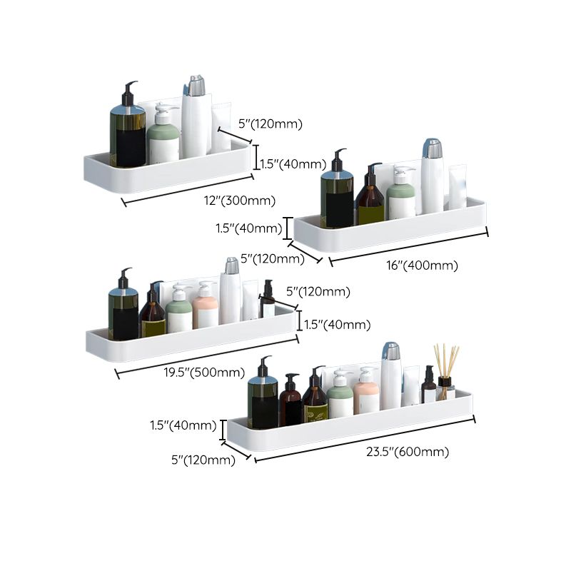 BowLift | White 2-piece Bathroom Hardware Modern Bathroom Accessories Set, Bathroom Shelf