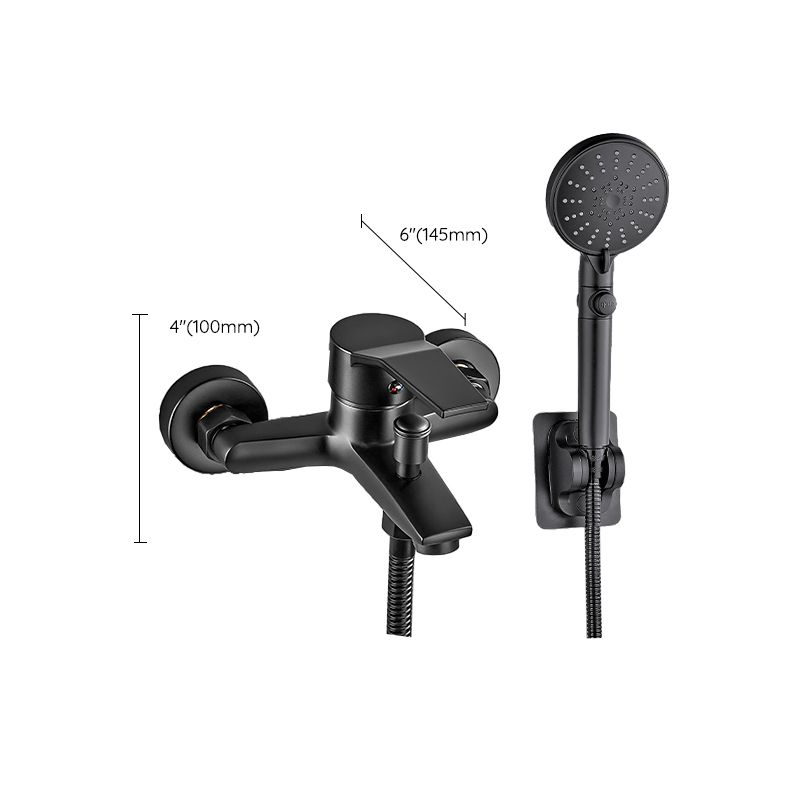 BowLift | Wall-mounted fixed bathtub faucet lever handle with hand shower