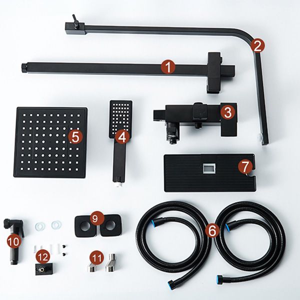 BowLift | Adjustable Spray Sample Shower Combination Metal Shower Fitting Arm Shower Head with Slip Bar