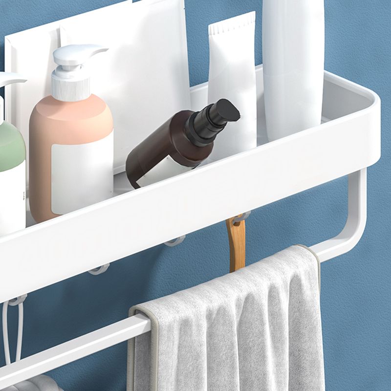 BowLift | White 2-piece Bathroom Hardware Modern Bathroom Accessories Set, Bathroom Shelf