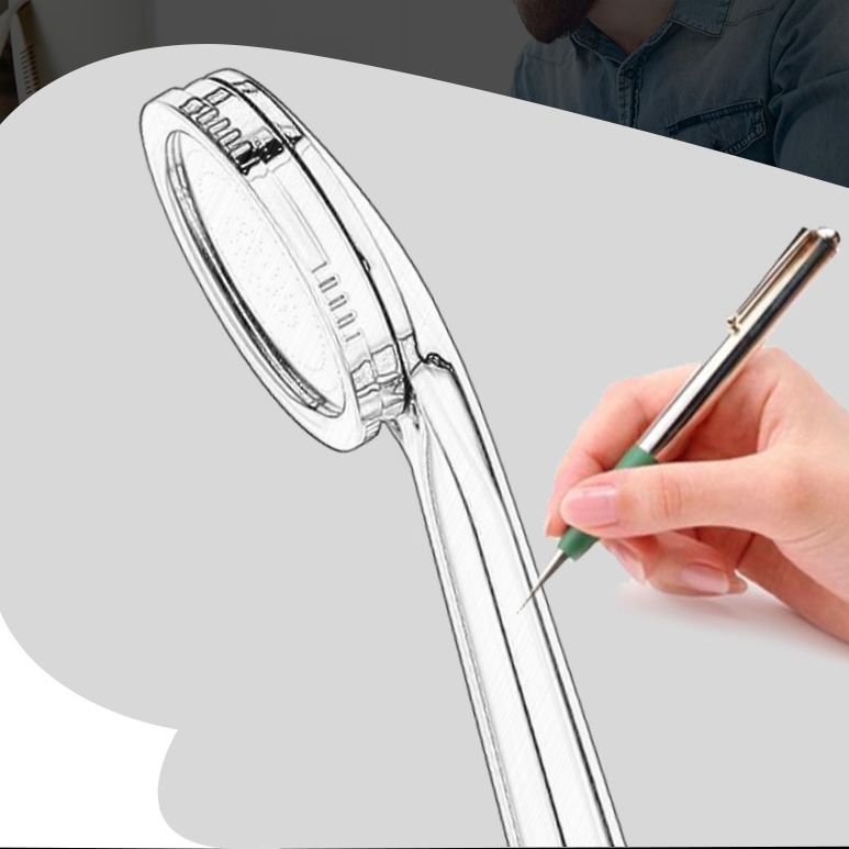 BowLift | Round Handheld Shower Head made of Plastic Contemporary Style Shower Head