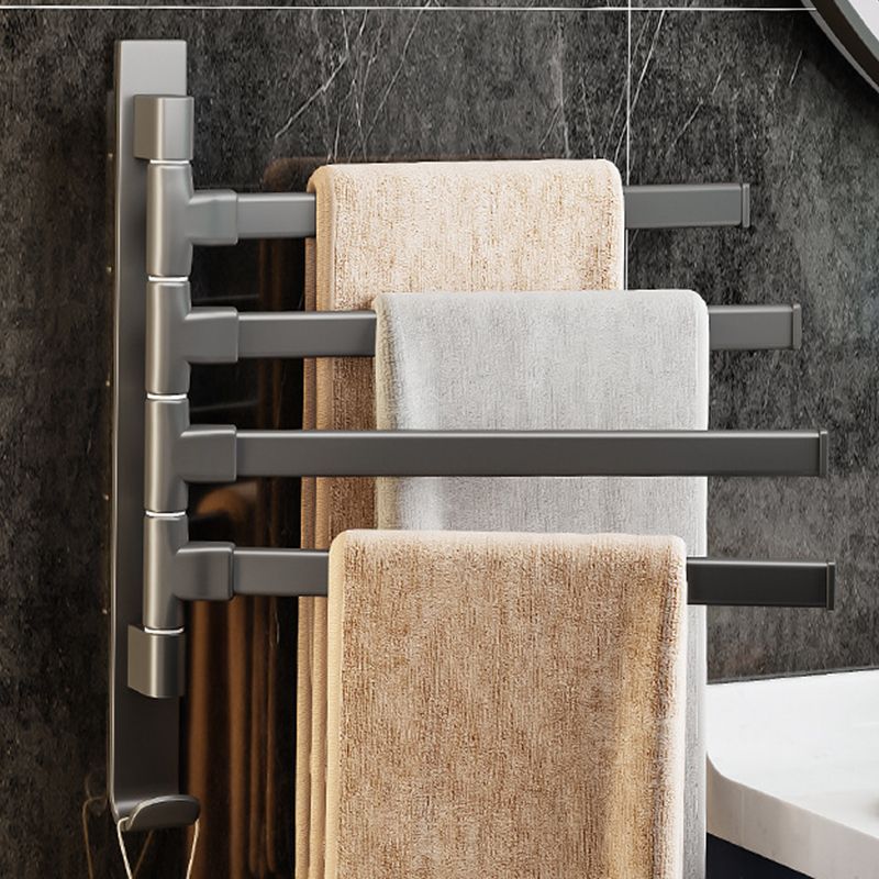 BowLift | Contemporary Gray Bathroom Accessory Set Aluminium Towel Holder
