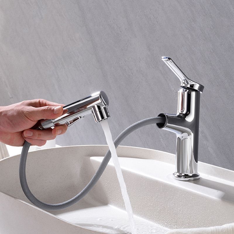 BowLift | Round contemporary bathroom faucet with lever handle and single hole installation