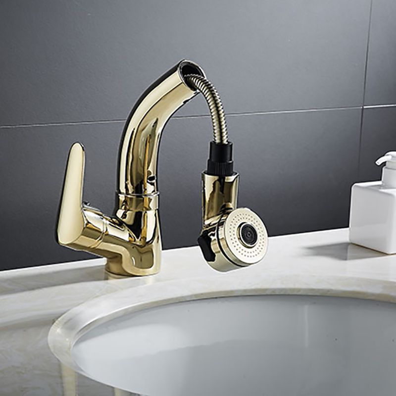 BowLift | Vessel Sink Bathroom Faucet with Swiveling Spout Single Lever Faucet with Pull-Out Spray