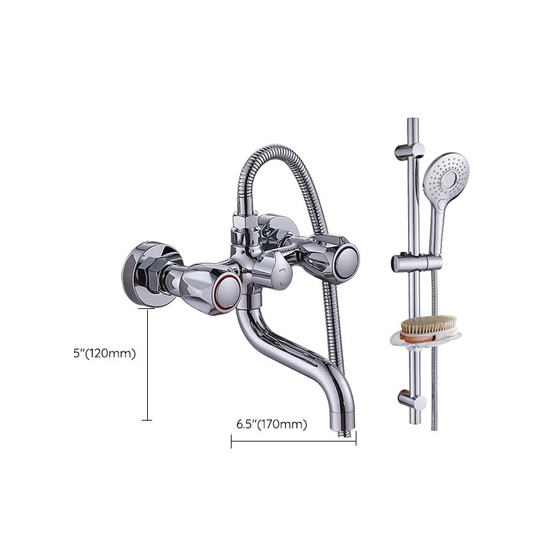 BowLift | Chrome Bathroom Faucet Trim Wall-mounted Swing Faucet with Hand Shower