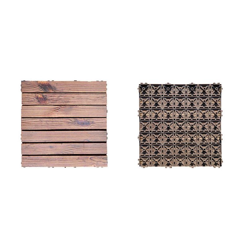 BowLift | 7-Slat Square Wood Floor Tiles Click Installation Outdoor Floor Tiles