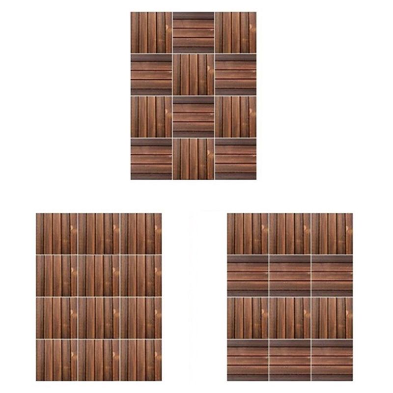 BowLift | Farmhouse square tile floor brown pine wood for patio garden