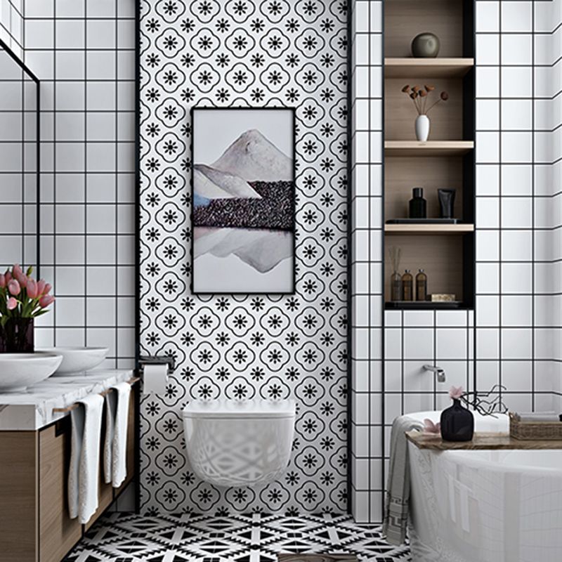 BowLift | Contemporary Wallpaper Single Panel Bathroom Wallpaper with Rectangular Shape