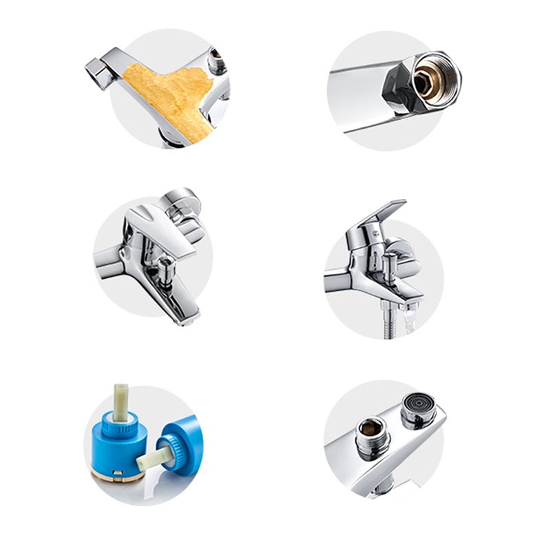 BowLift | Contemporary Wall-Mounted Bathroom Faucet Lever Handles 2-Hole Faucet Brass Faucet