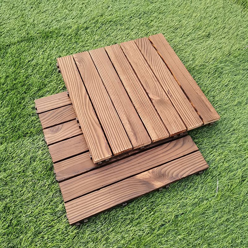 BowLift | 7-Slat Square Wood Floor Tiles Click Installation Outdoor Floor Tiles