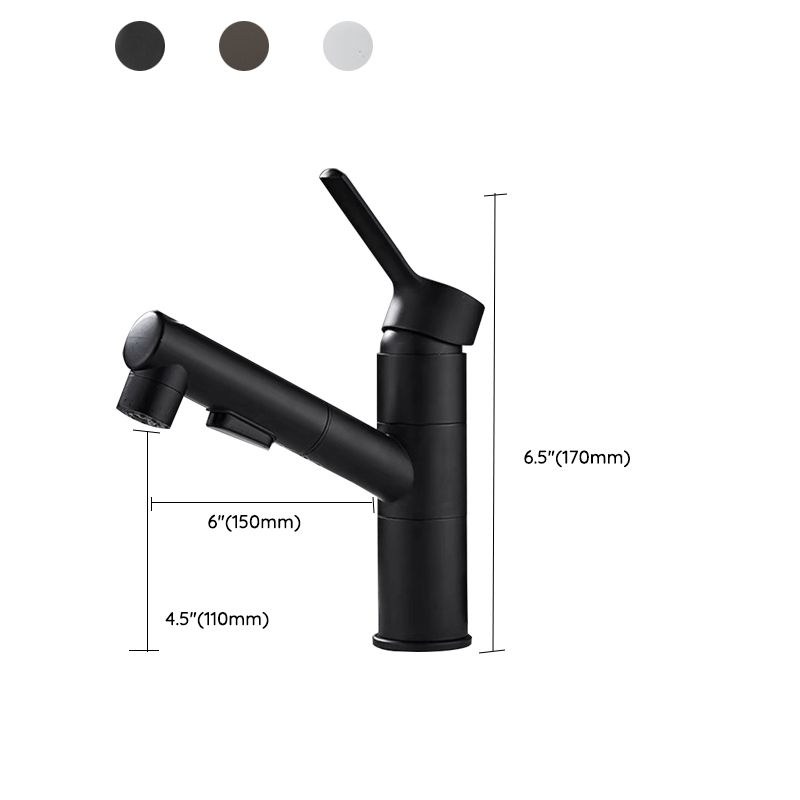 BowLift | Bathroom Vessel Faucet Swivel Spout Single Handle Faucet with Pull-Out Spray Head