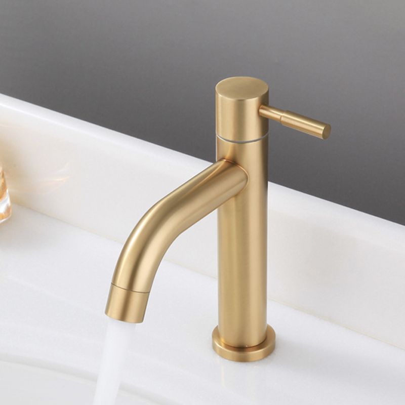 BowLift | Round Single Handle Bathroom Faucet Single Hole Sink Faucet in Brushed Gold