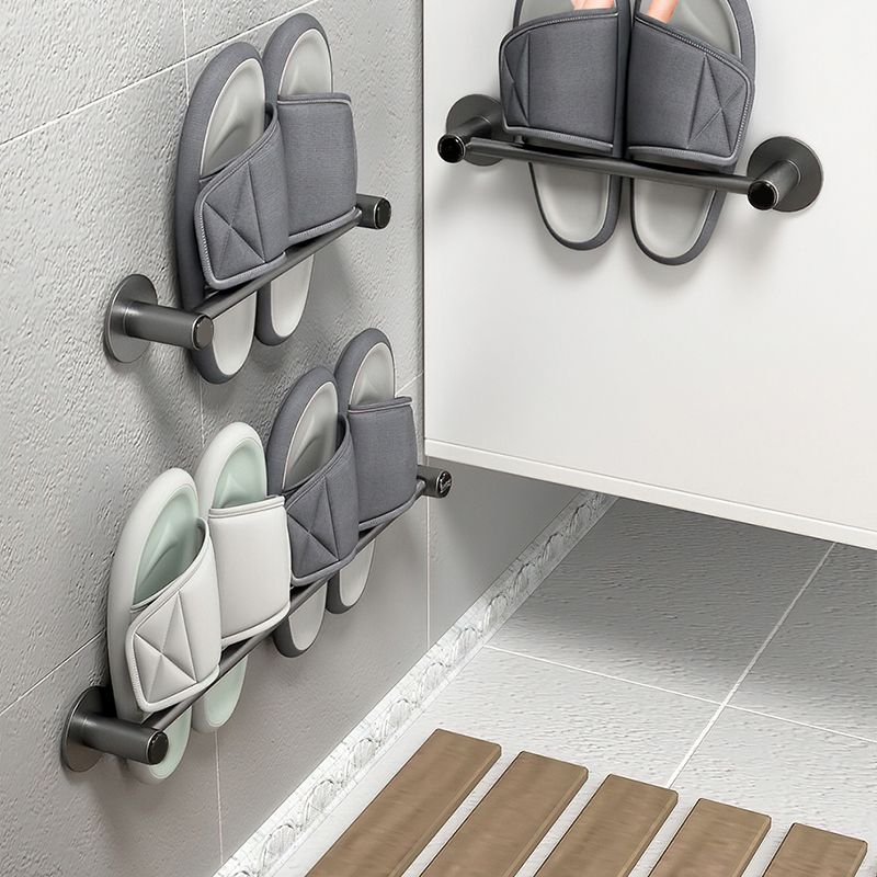 BowLift | 2-piece modern bathroom accessories set metal slipper rack/towel bar
