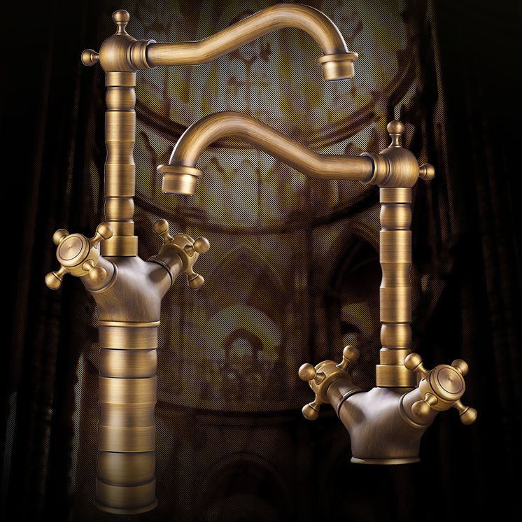 BowLift | Industrial Widespread Bathtub Faucet with Cross Handles Sink Faucet