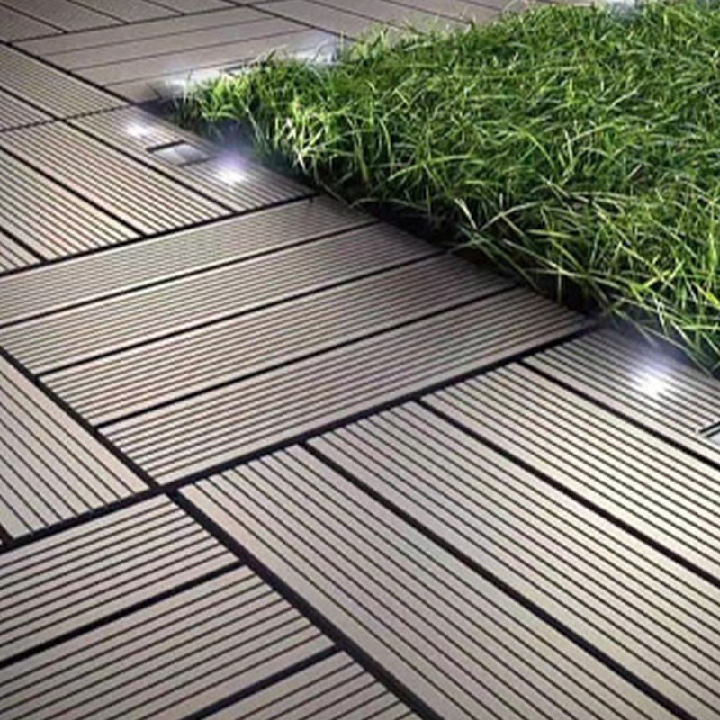 BowLift | Contemporary Engineered Floor Tile Wire-Brushed Click-Lock Wood Floor for Patio Garden