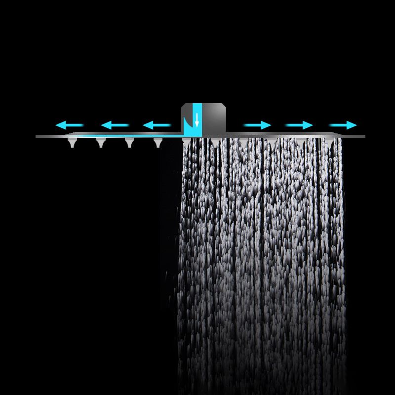 BowLift | Stainless Steel Fixed Shower Head in Silver H2Okinetic Technology Shower Head