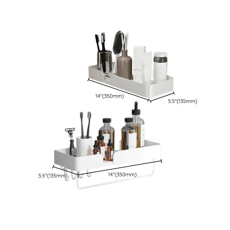 BowLift | White Bathroom Set Modern 1/2/3 - Pieces Stainless Steel Bathroom Shelf