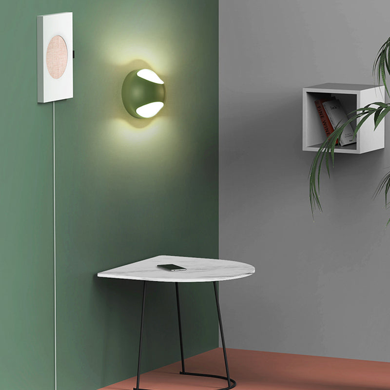 BowLift | Round Wall Mounted Lamp Nordic Metal LED Wall Light in Yellow/Gray/Green