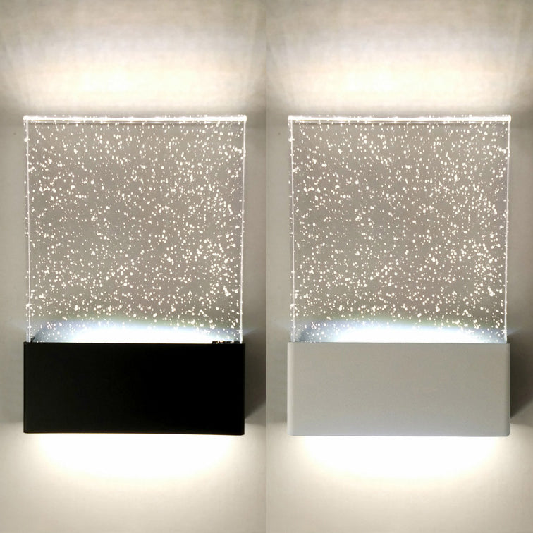 BowLift | Bubble Crystal Rectangular LED Wall Light Modern 1 Light Black/White Wall Light for Living Room Hotel