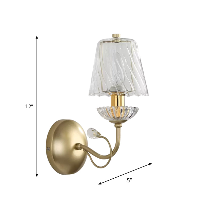 BowLift | Cone large space wall light fixture modern glass 1 head gold wall-mounted lamp