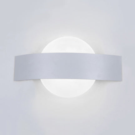 BowLift | Round/Rectangular Acrylic Wall Lamp Modern LED Black/White Finish Wall Lamp with Metal Back in White/Warm Light