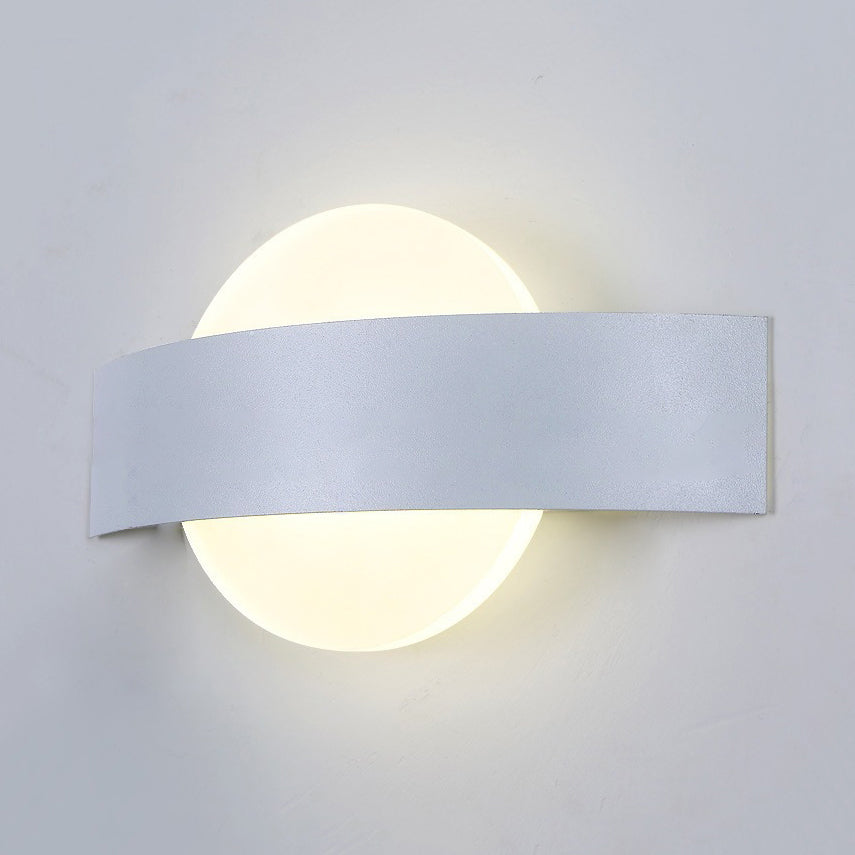 BowLift | Round/Rectangular Acrylic Wall Lamp Modern LED Black/White Finish Wall Lamp with Metal Back in White/Warm Light