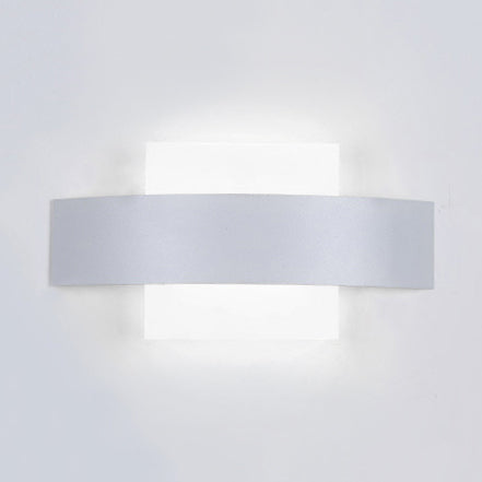 BowLift | Round/Rectangular Acrylic Wall Lamp Modern LED Black/White Finish Wall Lamp with Metal Back in White/Warm Light