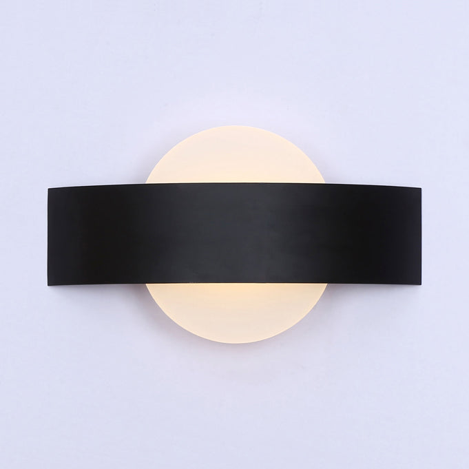 BowLift | Round/Rectangular Acrylic Wall Lamp Modern LED Black/White Finish Wall Lamp with Metal Back in White/Warm Light