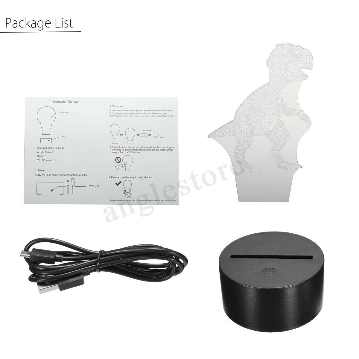 BowLift | Dinosaur Night light - 3D Dinosaur Light - T Rex Night Light