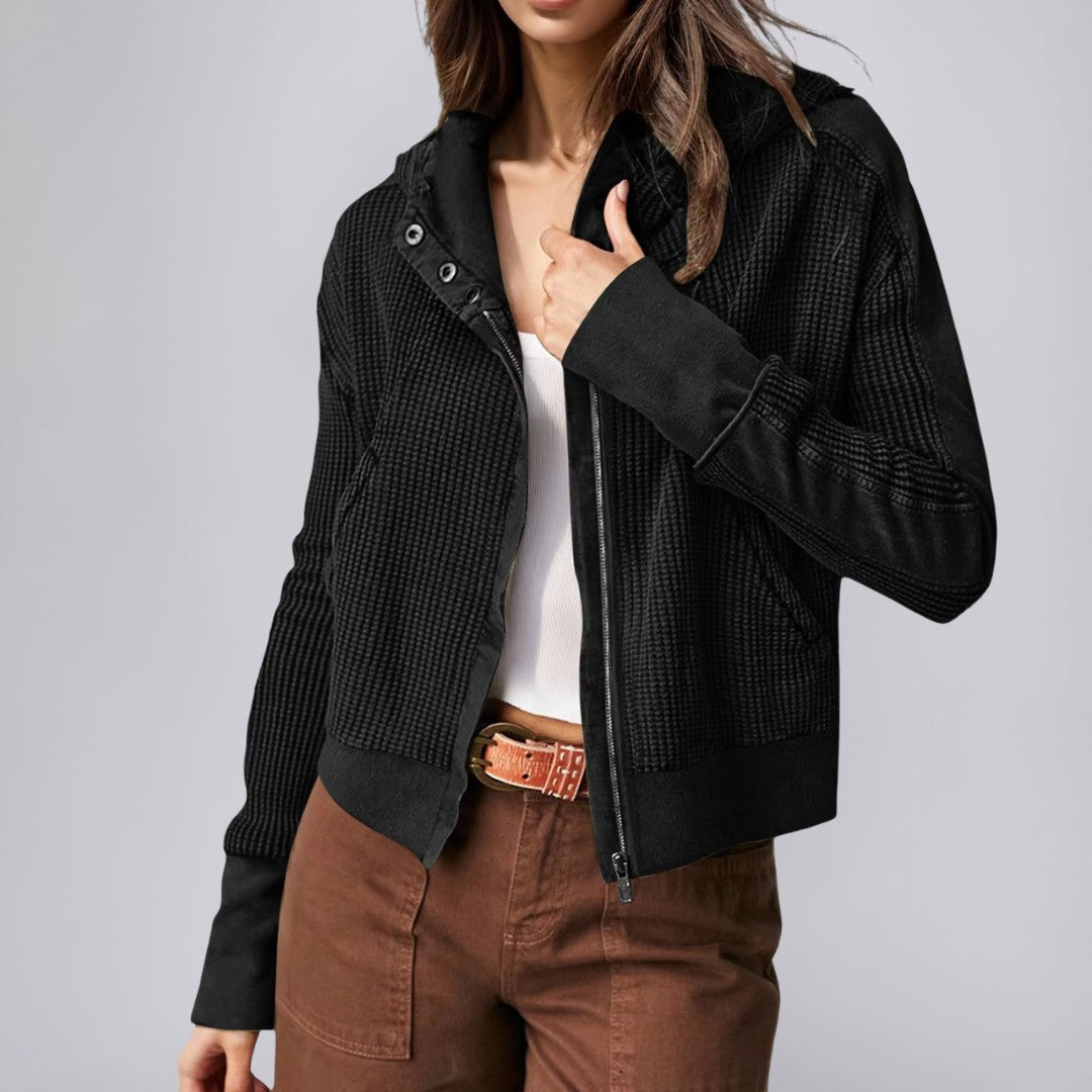 Cropped Hoodie with Snug Hood and Soft Cotton Blend