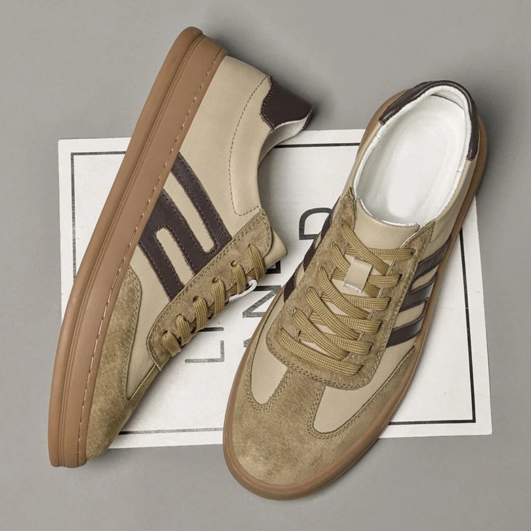 Leather and Suede Low-Top Sneakers