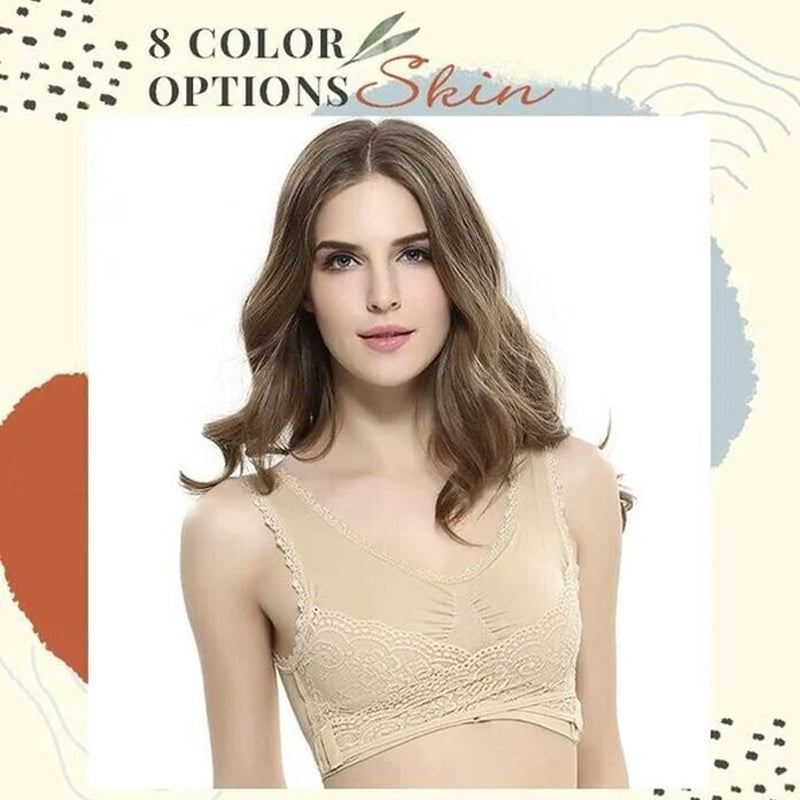 BowLift | Front Cross-Side Buckle Lace Bra