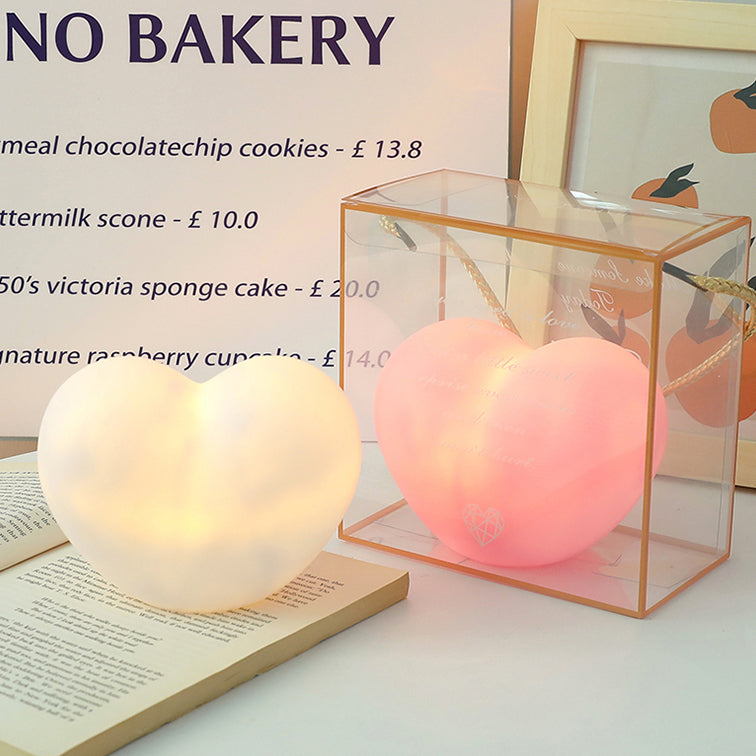 BowLift | LuvSphere Silicone LED Night Light | Heart-Shaped Design | Table Lamp | Warm Mood Light | Decorative