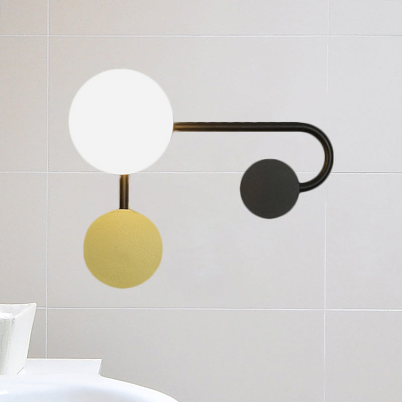 BowLift | Round Wall Lamp Nordic Style PVC Single Bulb Black and Gold Wall Mounted Light