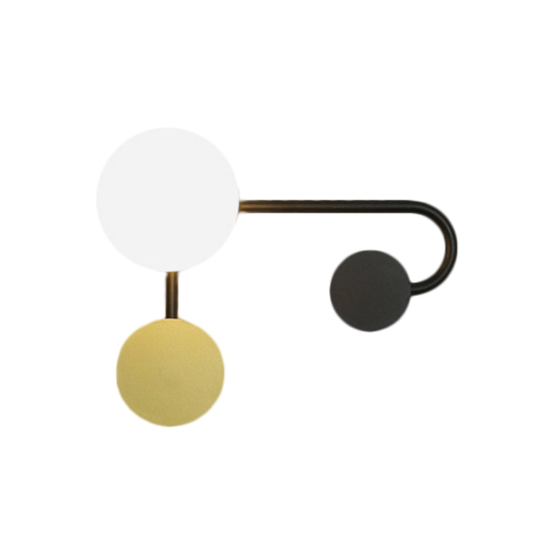 BowLift | Round Wall Lamp Nordic Style PVC Single Bulb Black and Gold Wall Mounted Light
