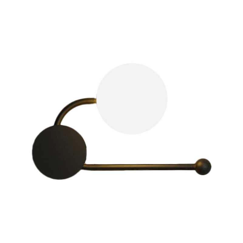 BowLift | Round Wall Lamp Nordic Style PVC Single Bulb Black and Gold Wall Mounted Light