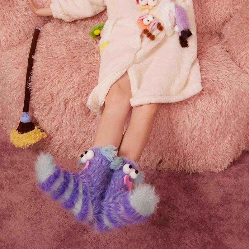 BowLift | Coral velour three-dimensional original socks